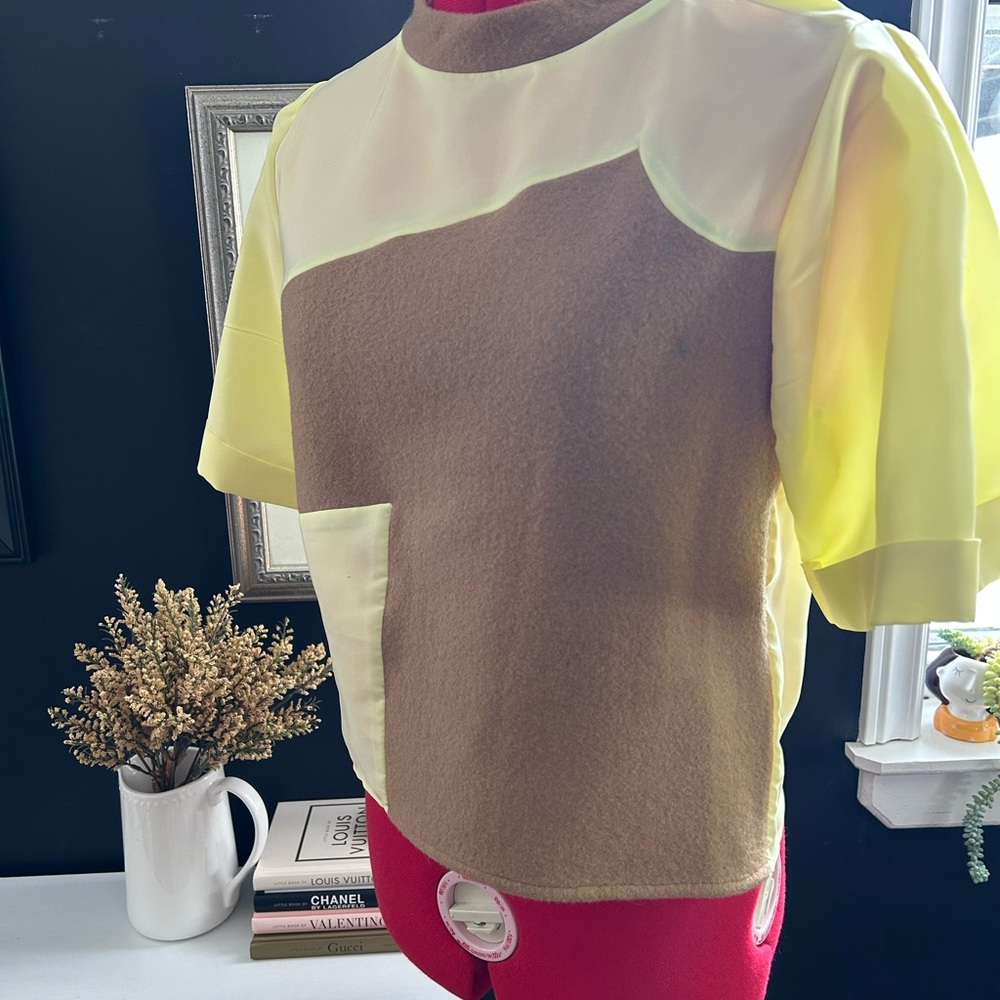 Making the Cut Yellow and Brown Women's Top